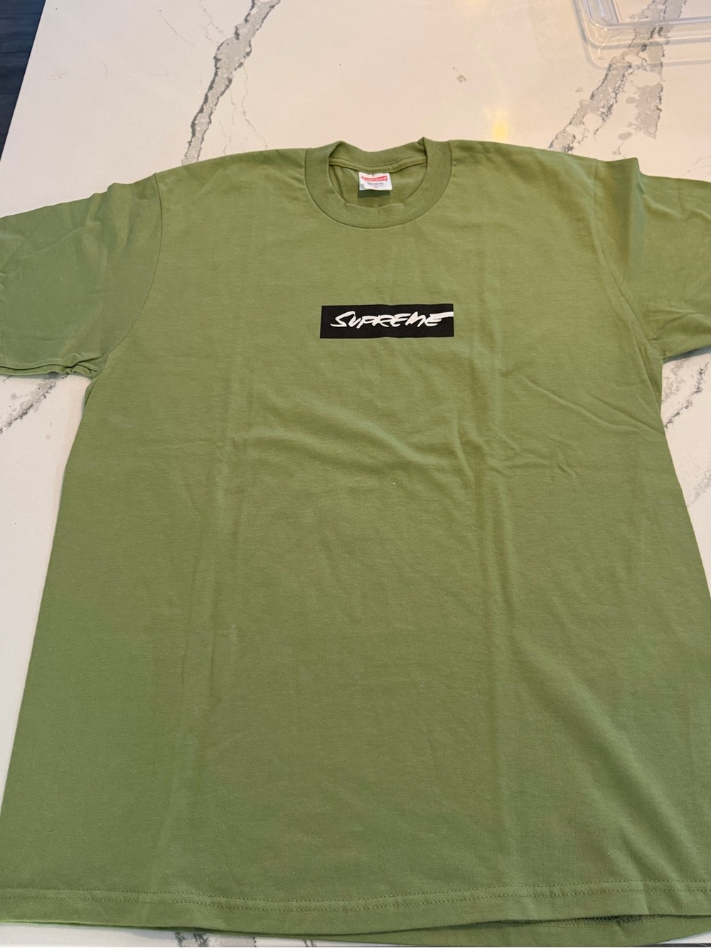 Supreme Olive Green Box Logo Tee with Black/White Logo